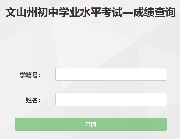 文山州初中学业水平考试—成绩查询