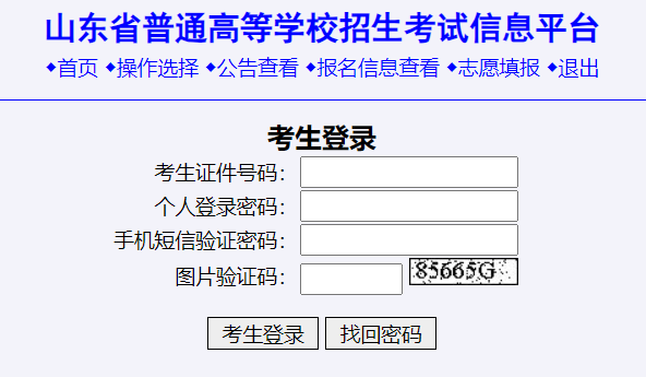 山东省普通高等学校招生考试信息平台